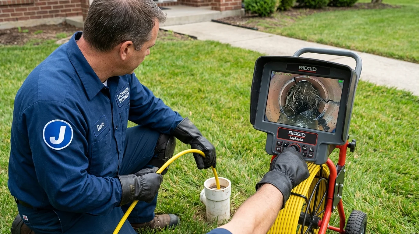 Sewer camera inspection being performed by Johns Plumbing LLC in Coal City
